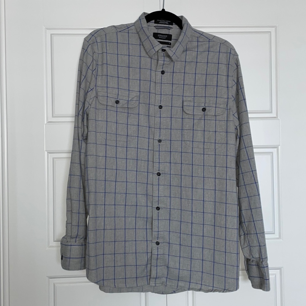 Nordstrom Stretch Flannel Button-Up Shirt Size L